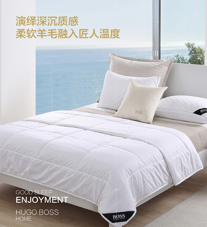 BOSS 简约时尚澳毛被