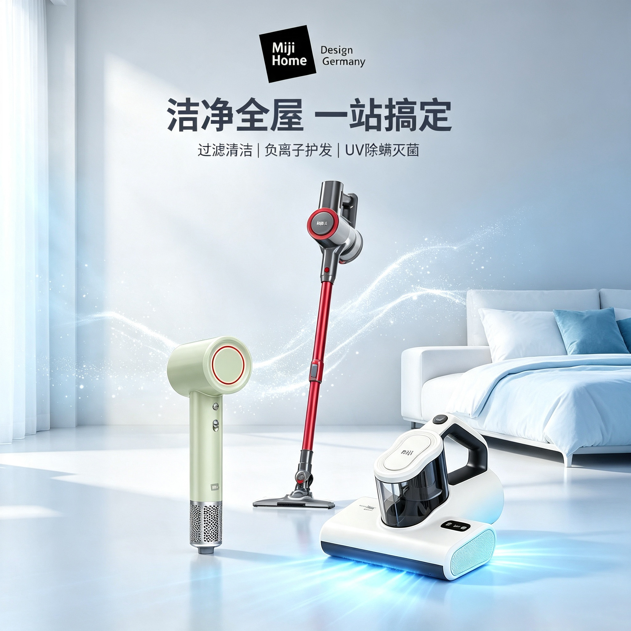 米技生活除螨仪+吸尘器+吹风机